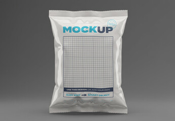 White Sealed Bag Packaging Mockup