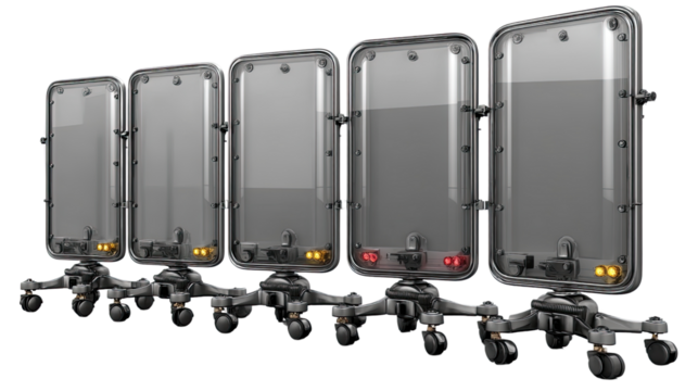 Industrial Growth Chart: Industrial growth visualized with rising liquid levels in transparent tanks, symbolizing progress.