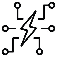 Electrical Technology Icon Line Vector Illustration