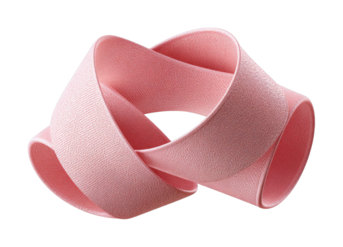 PNG Abstract pink ribbon sculpture with textured surface