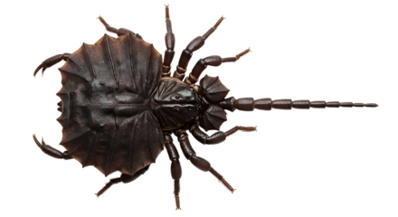 Detailed Dorsal View of a DarkColored Tailed Whip Scorpion