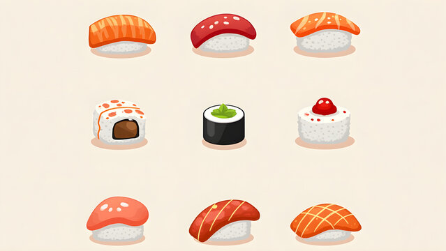 Icons Collection for Sushi and Food