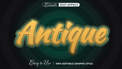 antique 3d logo template editable text effect style