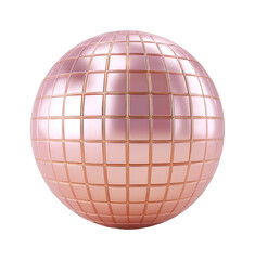 Fototapeta premium PNG Shiny pink disco ball with reflective grid design