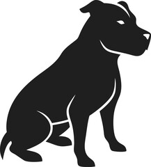 Pitbull dog silhouette muscular and loyal breed known for strength and confidence