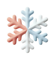 Obraz premium PNG Textured multicolored snowflake design with pink, blue, and white shades