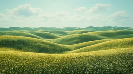 Obraz premium Rolling Green Hills Under a Sunny Sky