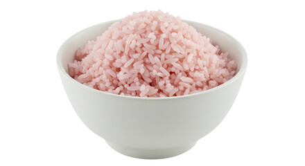 Isolated Bowl of Pink Rice