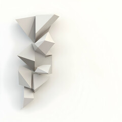 Geometric Shapes Arranged on White Background Minimalist Design