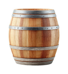 Obraz premium PNG Wooden barrel with metal bands for storage and decoration