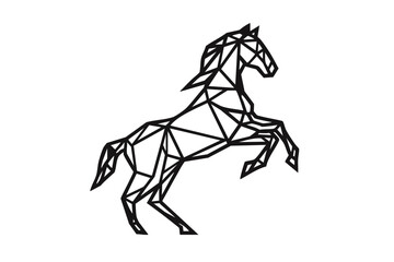 Stylized geometric horse vector icon for modern digital design and identity