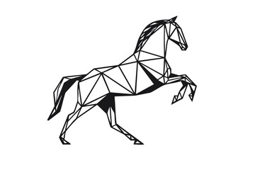 Fototapeta premium Stylized geometric horse vector icon for modern digital design and identity