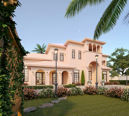 Obraz premium 3d render house building exterior view