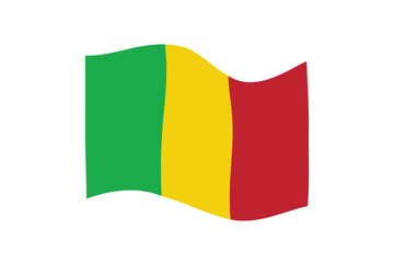 Flag of Mali. National symbol in official colors. Template icon. Abstract vector background.