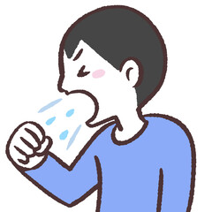 くしゃみする男性のイラスト