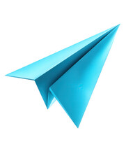Bright Blue Paper Airplane on a Black Background for Creative Projects