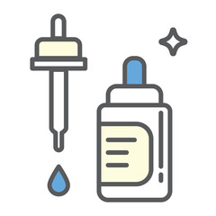 Droplets medicine bottle in outline style