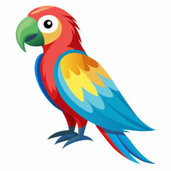 Vibrant parrot illustration on a clean white background showcasing detailed vector design and bright contrasting colors