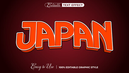 Japan 3d logo template editable text effect style