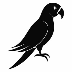 Obraz premium Parrot Silhouette Vector Illustration on White Background with Vibrant CMYK Colors for Graphic Design Projects