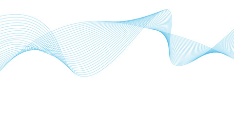 Fototapeta premium Abstract Blue Wave Lines on White Background. Vector Illustration