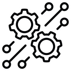 Mechanical Technology Icon Line Vector Illustration