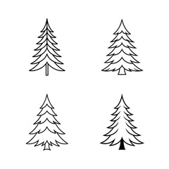 christmas trees vector