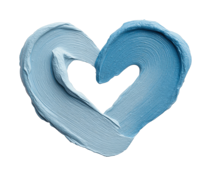 PNG Blue heart shape created with paint strokes in artistic design