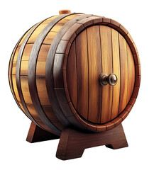 Whiskey barrel realistic , isolated on transparent background, png