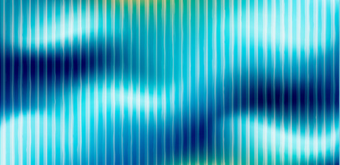 Abstract Gradient Blue Background with Fractal Glass Effect. Futuristic Texture with Vertical Stripes and Wavy Distortion. Vector illustration.