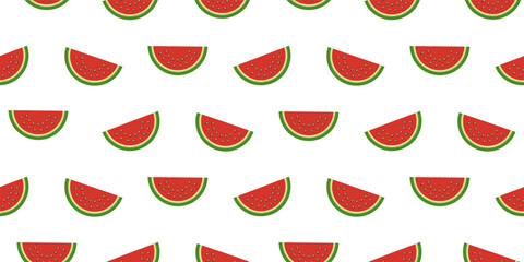 Diagonal Watermelon Slices. Diagonal Watermelon Slice Pattern. Seamless Design with Fruit on Transparent Background. For Summer Wrapping, Textile and Wallpaper. Vector Illustration