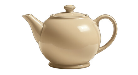 Isolated Beige Teapot