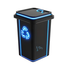 Futuristic Recycle Bin Silhouette with Minimalist Design on transparent background