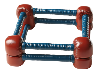 Boxing ring , isolated on transparent background, png