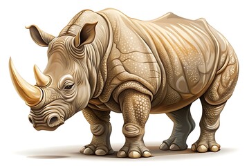 Fototapeta premium Detailed Illustration of a Rhinoceros