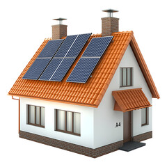 3d graphical illustration of a simple house , isolated on transparent background, png
