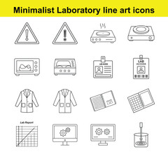minimalist laboratory icon set on white background. full editable stroke set 