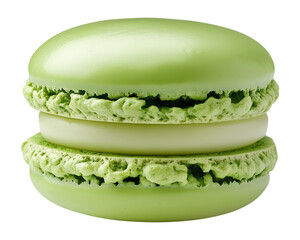 Green macaroon , isolated on transparent background, png