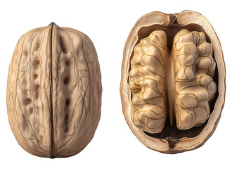 Walnuts , isolated on transparent background, png