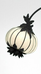 Minimalist Offwhite Bulb with Black Accents and Leaves
