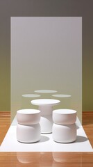 Minimalist White Geometric Art Installation