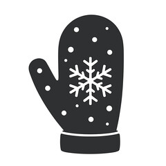 Winter mitten with snowflake pattern and polka dots design  