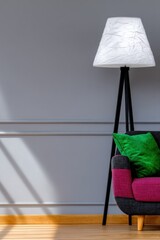 Modern Living Room Interior with Floor Lamp and Sofa