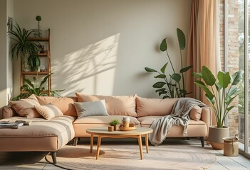 Warm and inviting living room with soft lighting.