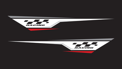 Wrap Design For Car vectors. Sports stripes, car stickers black color. Racing decals for tuning.