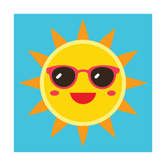 Smiling Sun with Sunglasses and Cheeks