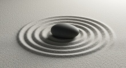 Obraz premium Minimalist Japanese rock garden symbolizing peace, calm, and quiet meditation