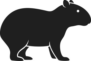Fototapeta premium Capybara silhouette largest rodent known for its social nature and aquatic adaptability