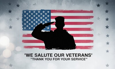Silhouetted soldier saluting american flag patriotism and gratitude