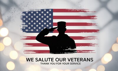 Saluting soldier american flag military veteran tribute